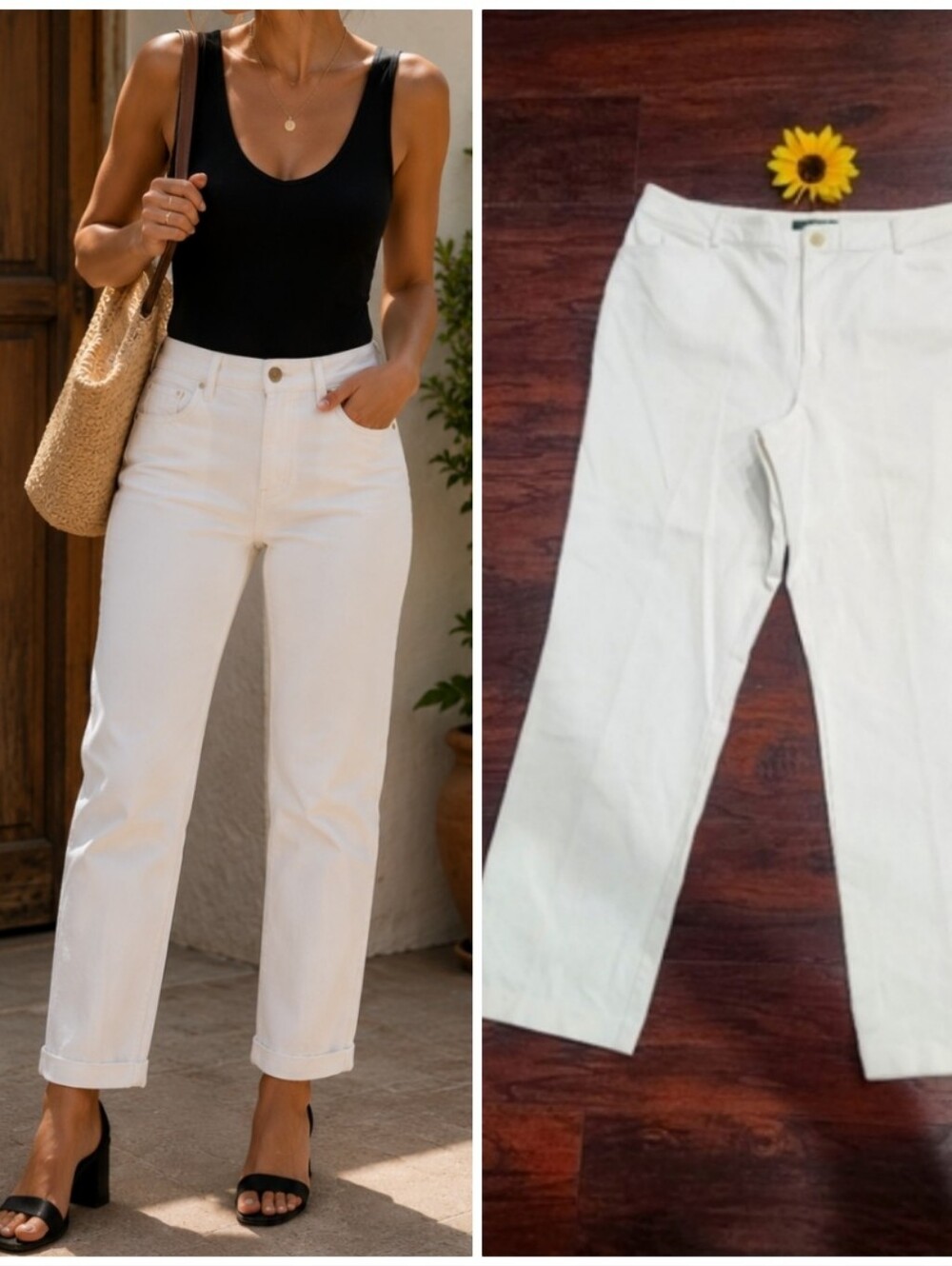 LAUREN RALPH LAUREN White Straight-Leg Pants